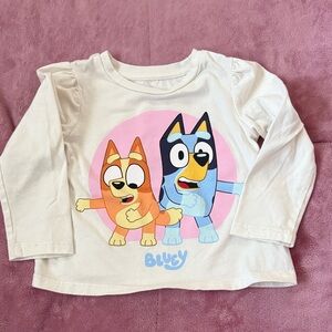 GAP Kids Long Sleeve Shirt - White with Blue and Orange Characters